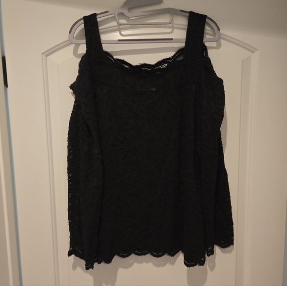 Chico's Black Lace Colf Shoulder Camisole Top - Picture 1 of 4